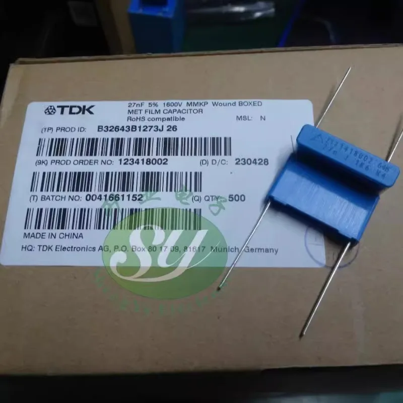 

5PCS/10PCS EPCOS 0.027uf/1600v 27nf 273 New 22MM thin film capacitor B32643B1273J