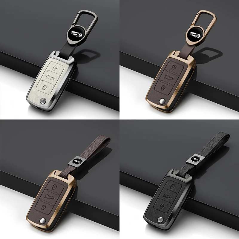Car Flip Key Case Cover Shell Fob For Volkswagen VW Polo Golf Passat Tiguan Beetle Caddy Eos Skoda Octavia Seat Leon Altea