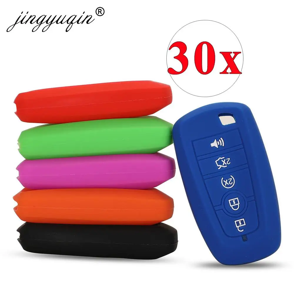 jingyuqin 30pcs Silicone Car Key CaseCover For Ford Fusion Mondeo Mustang Explorer Edge EcoSport Lincoln Mondeo MKC MKZ MKX