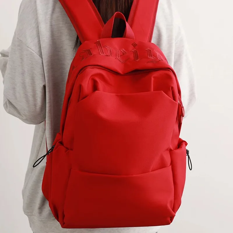 Backpack with Embroidered Letter Multi-pocket Large Capacity School Rucksack casual Daypack Suitable for Student Classes