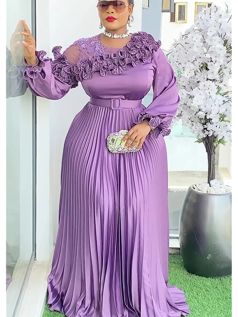 Plus Size African Party Dresses for Women 2025 New Fashion Dashiki Ankara Wedding Evening Gown Elegant Turkey Muslim Maxi Dress