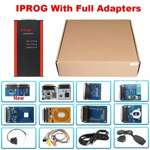 2023 Iprog Pro Full V89 Met 7/11 Adapters Ondersteunen Eeprom Immo/Km/Radio /Airbag Reset Dashboard Iprog + Ecu Key Programmeur Tool - afbeelding 1
