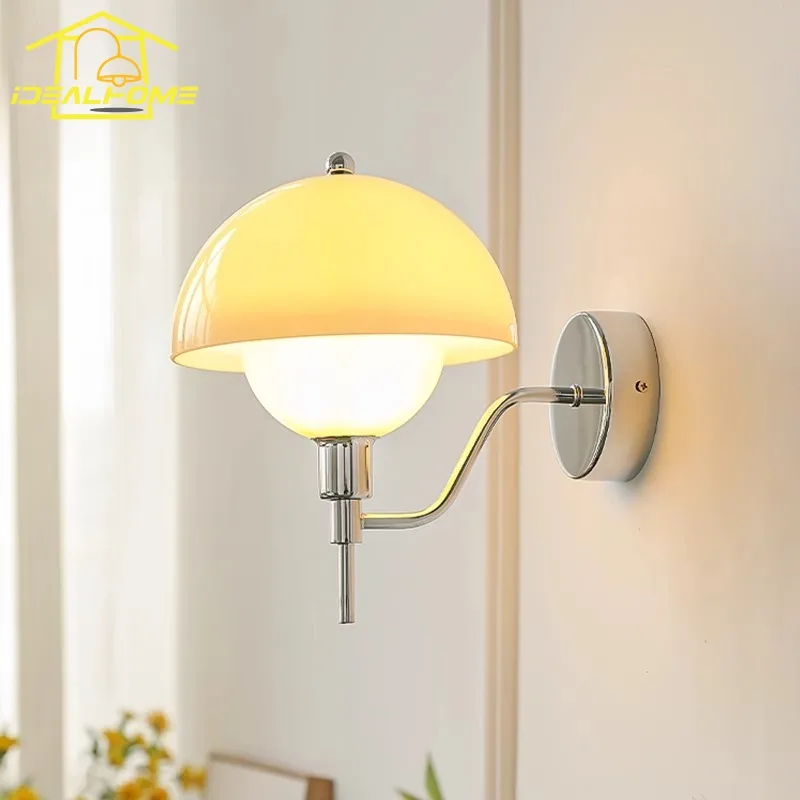 الفرنسية القرون الوسطى كريم الرياح الممر الجدار مصباح LED G9 جو دافئ الزجاج الحائط غرفة المعيشة مدخل السرير خلفية بار #3