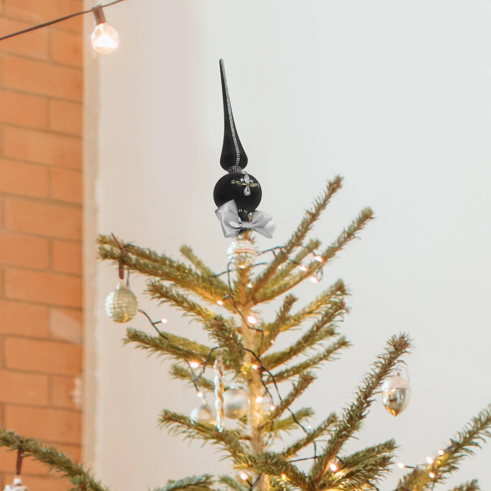 شجرة عيد الميلاد توبر توافدوا القرع يدويا كروية عيد الميلاد نهائي رمادي ديكور موسمي لقضاء عطلة شجرة الديكور الاستخدام الداخلي #4