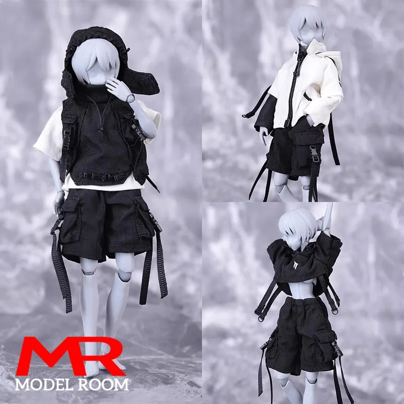 Conjunto de Ropa HASUKI CS012 1/12 para Figura de Acción de Soldado de 6 Pulgadas, Estilo Funcional Femenino, Sudadera con Capucha, Pantalones Cortos, Traje de Locomotora