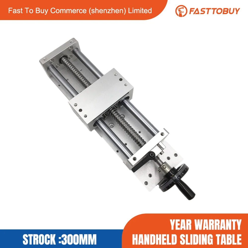

Ручной скользящий стол C7, шариковый винт SFU1605, эффективный ход 300 мм, поперечный стол скольжения, линейные направляющие для станка с ЧПУ