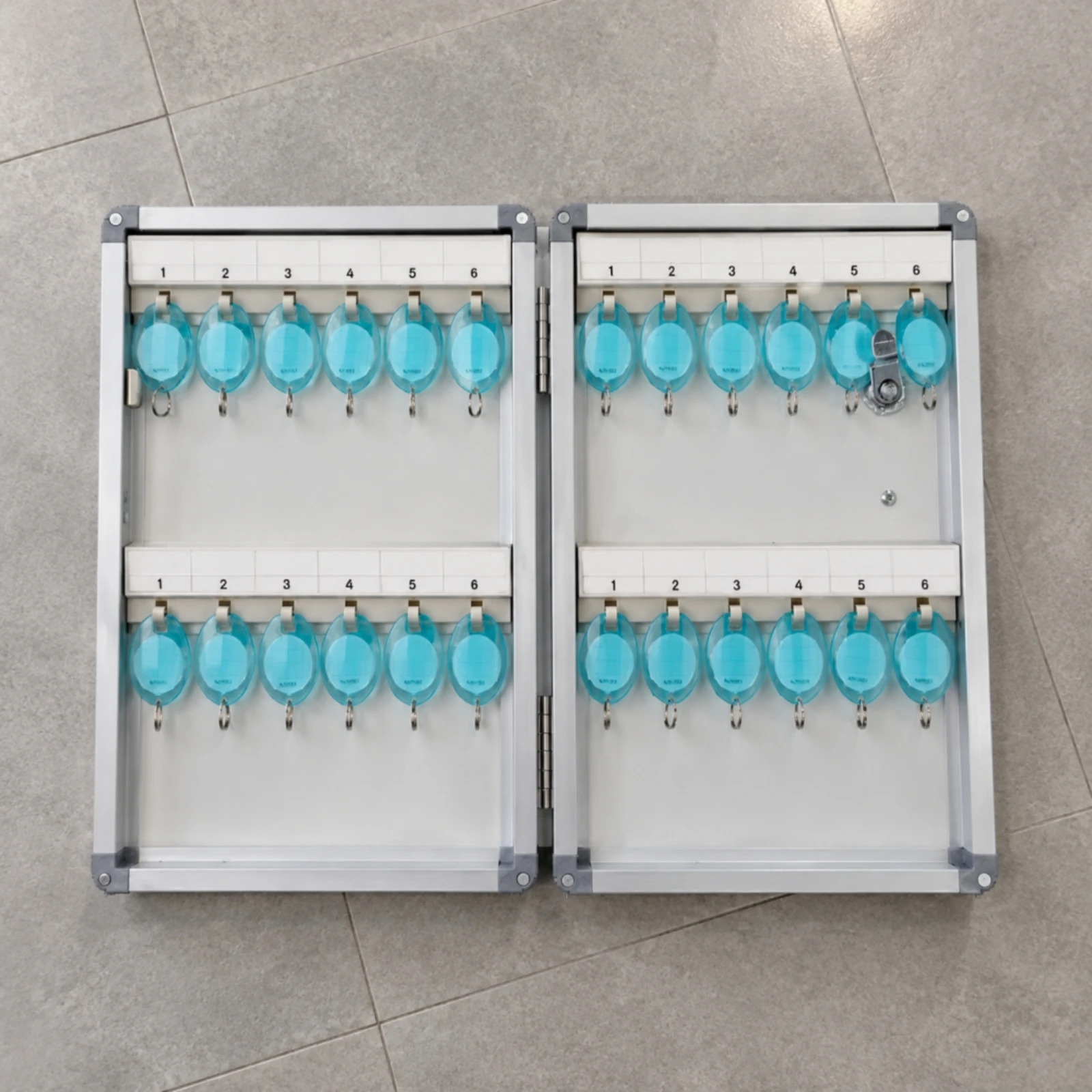 Storage Cabinet Space-Saving Wall Key Organizer with Identification Labels for Property Managers, Dormitories