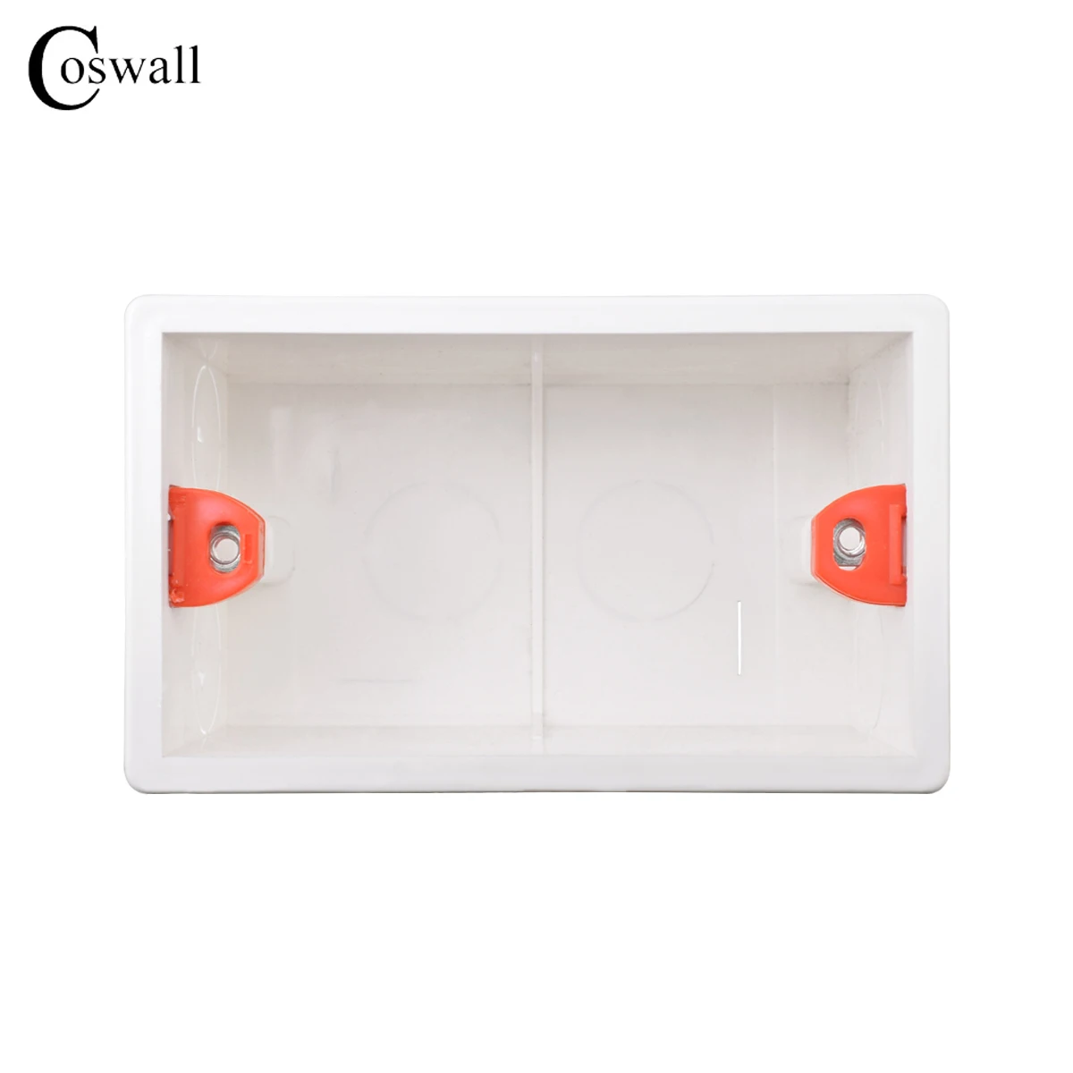 Coswall Super jakość 108mm * 65mm US Standard Wewnętrzna skrzynka montażowa Tylna kaseta do standardowego przełącznika ściennego 118mm * 72mm i Soc