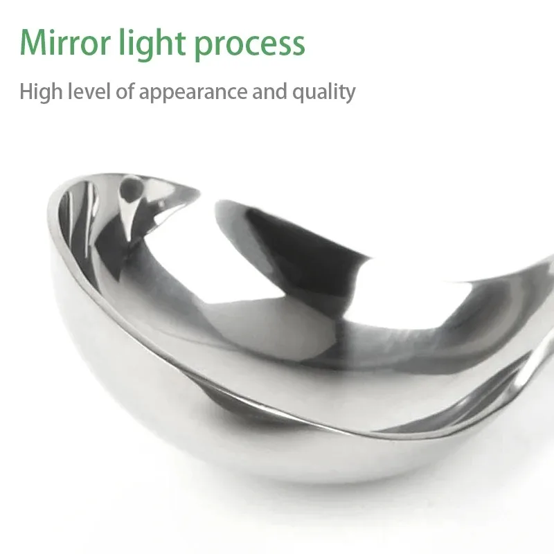 HWZBBEN Ti18 Pure Titanium Spoon Mirror/Frosted Outdoor Household Soup Spoon Hot Pot Deep-bowled Spoon Picnic Camping