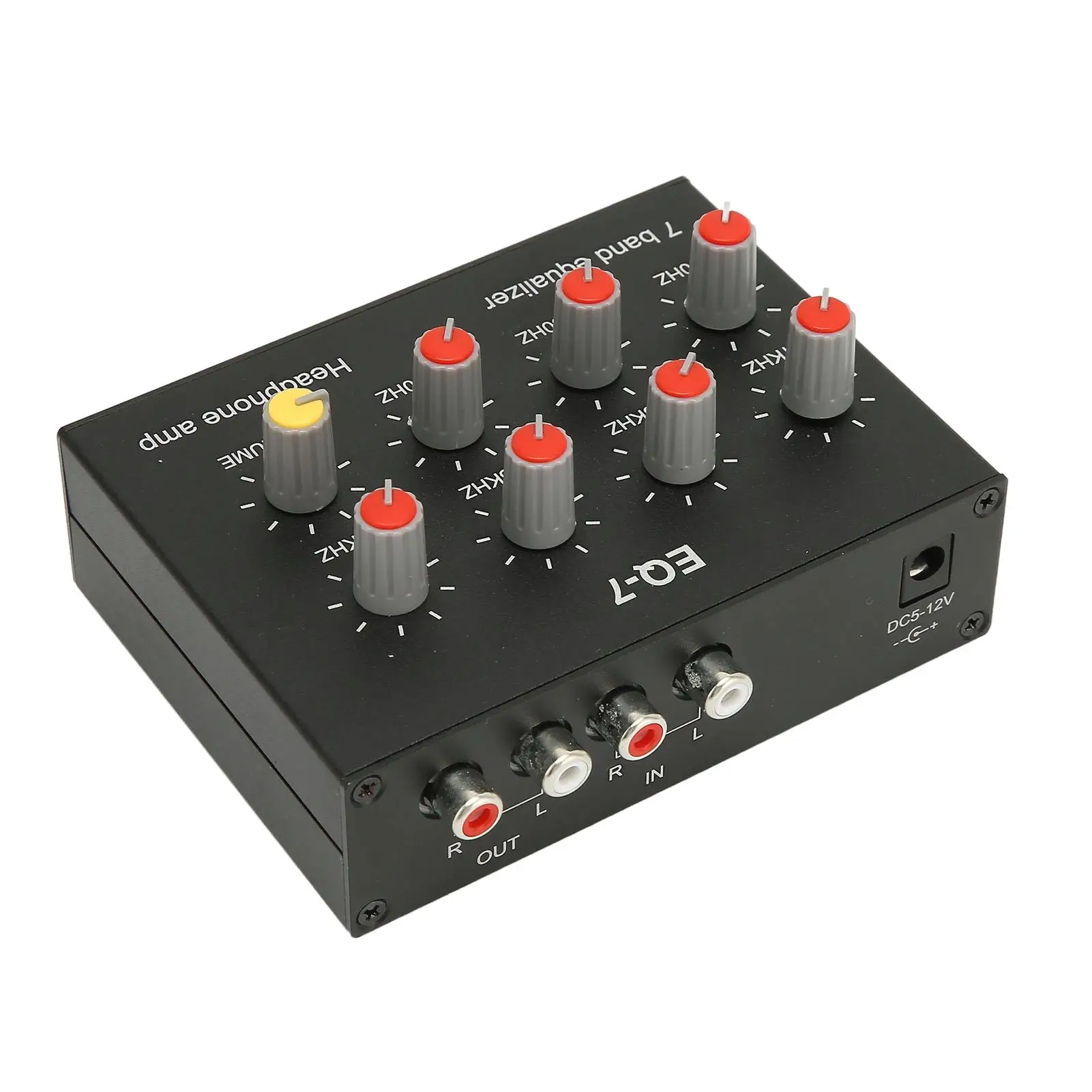 Dual Channel Signal Amplificador, 7 segmentos, 12dB High Bass Adjustment, equalizador de som, saída de entrada