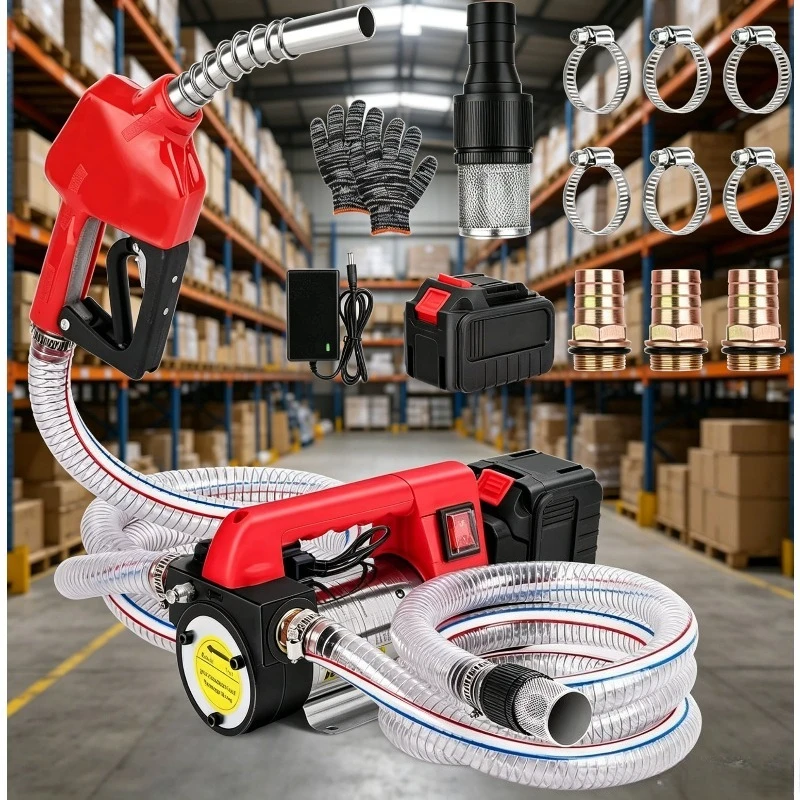 

Portable 24V Cordless Electric Self-Priming Fuel Transfer Pump Kit with Battery for Diesel Car Marine