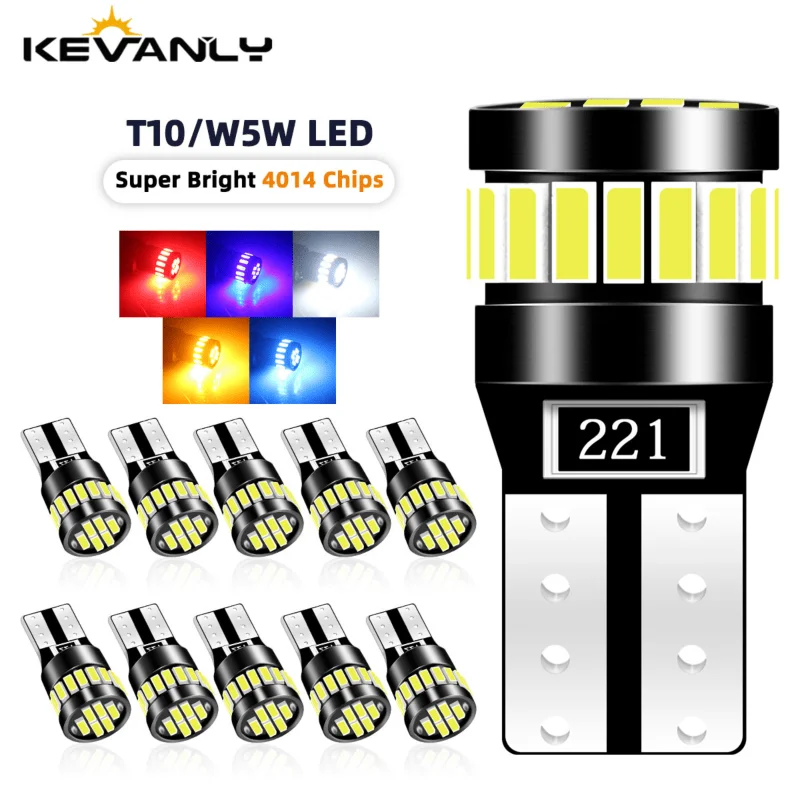 

2 шт. светодиодные лампы T10 W5W Canbus 21SMD для салона автомобиля, дневные ходовые огни, лампы для подсветки номерного знака, индикаторные лампы