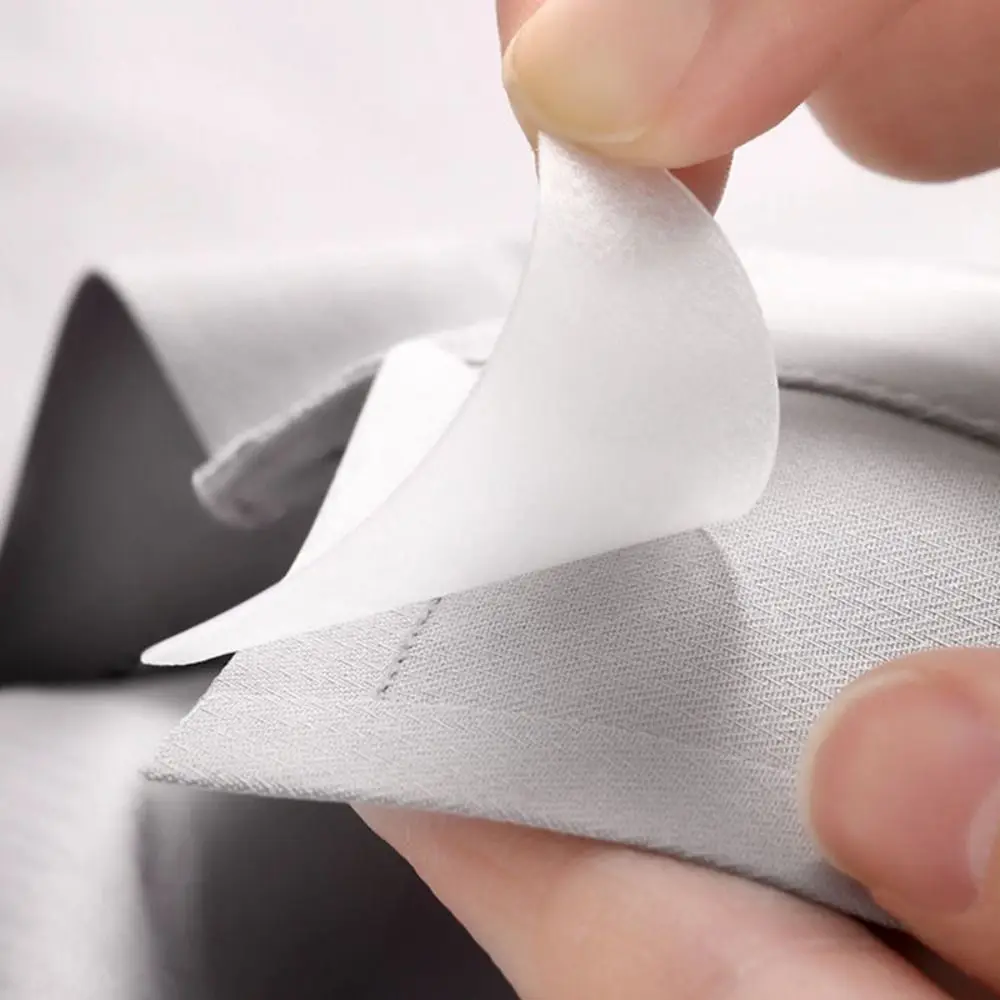 50PCS Practical PVC Collar Fixed Pads Self Adhesive Anti-roll Stand Collar Shaper Invisible Shirt Styling Tape Women Men