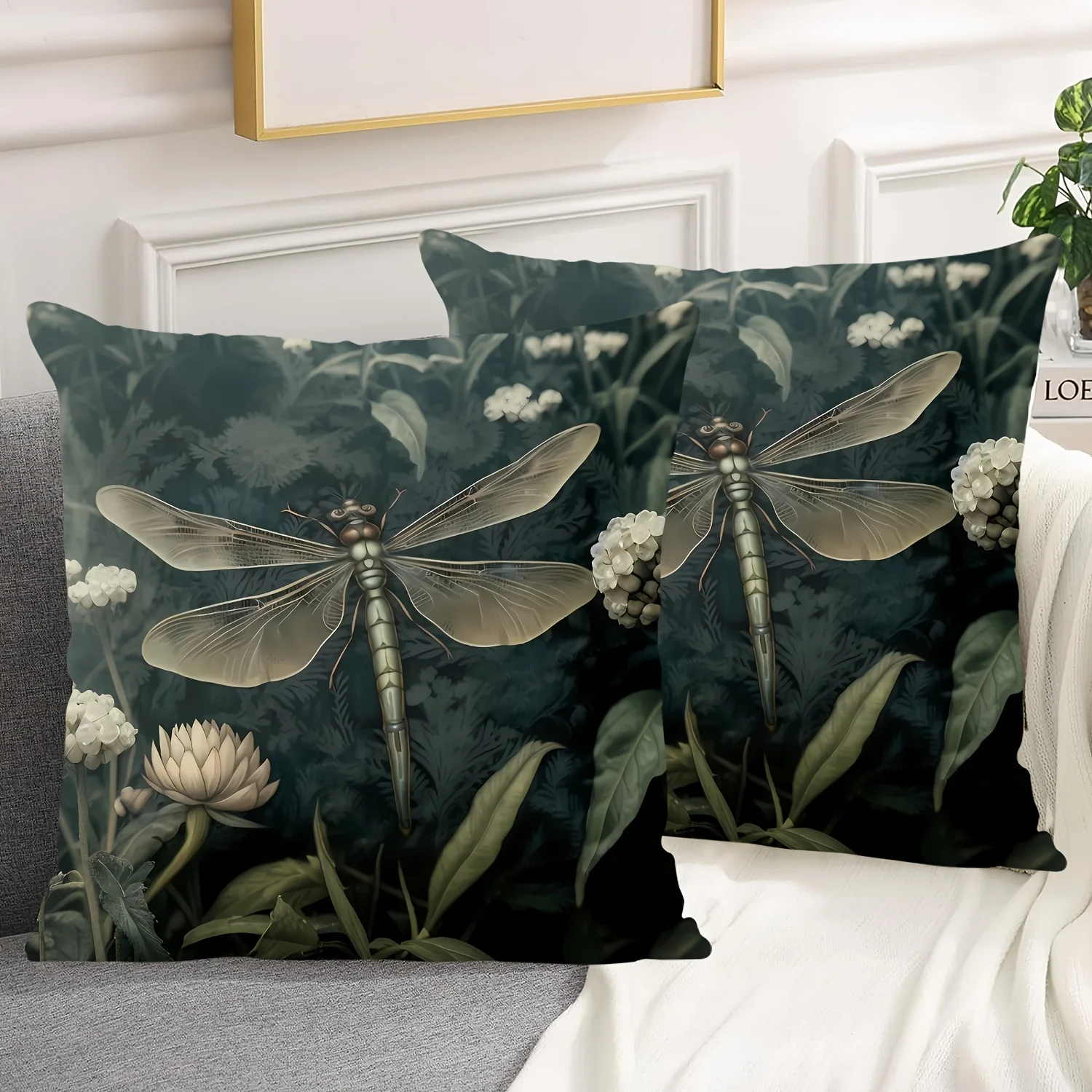 Elegant Dragonfly Pillowcase - Nature-Inspired Design, Perfect for Home Decor and Gifts, High Quality, Unique Artwork