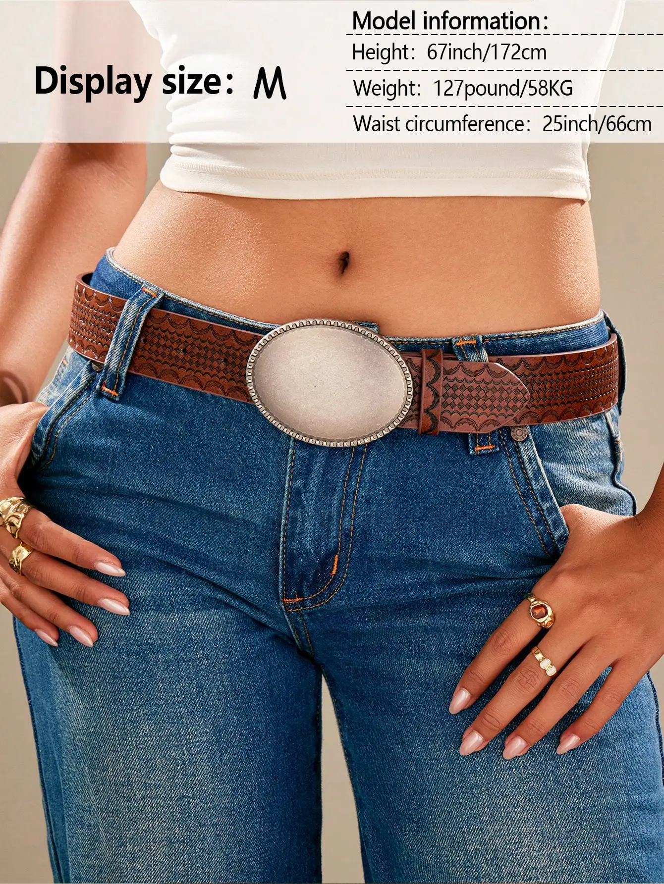 حزام خصر منقوش على الموضة للسيدات من HERSHINE، طراز بوهيمي قديم، إكسسوار عيد الميلاد بسيط ومتين ومتين للاستخدام الخارجي #6