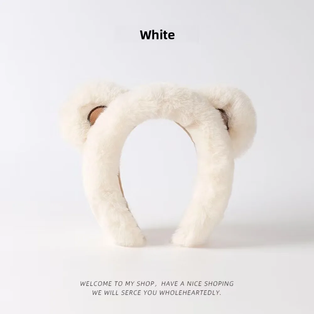 Simpatico paraorecchie a forma di orso in cartone animato per il calore, adatti per ragazzi e ragazze in inverno, copriorecchie in peluche per la protezione dell'udito