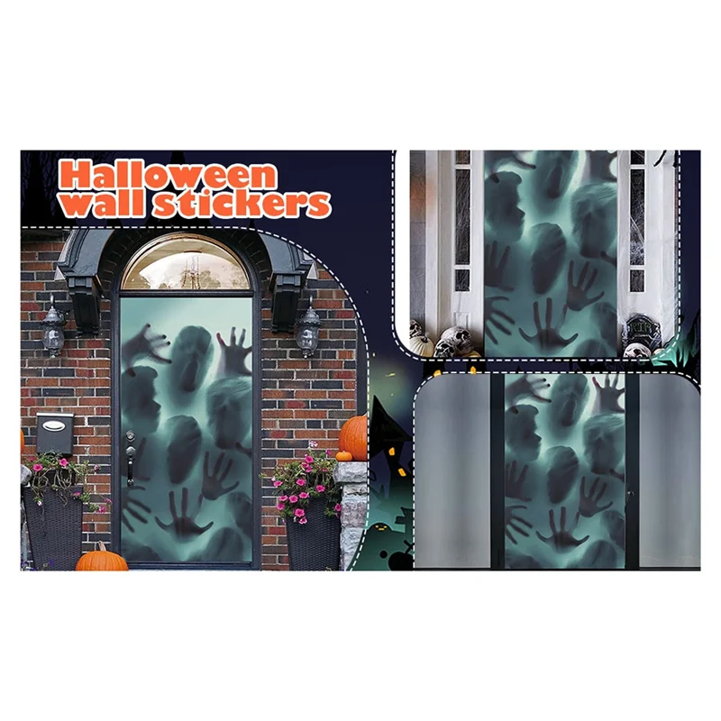 2pcshalloween statische Aufkleber entfernbare blutige Handabdruck Ghost Horror Fenster Aufkleber Halloween Dekoration für zu Hause
