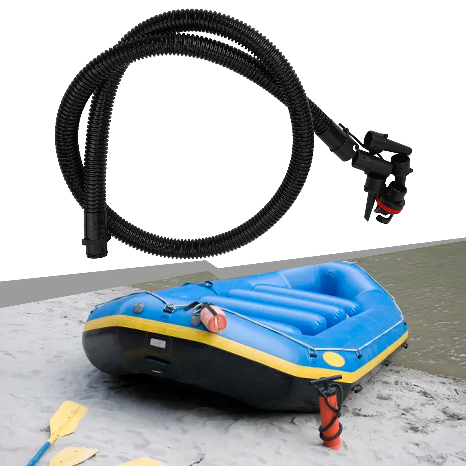 1set Air Pump Inflatable Tube Hand Pump Hose 5 Connectors  For Kayak Paddle Board Sups Surfboard Board Air Pump Inflatable Tube