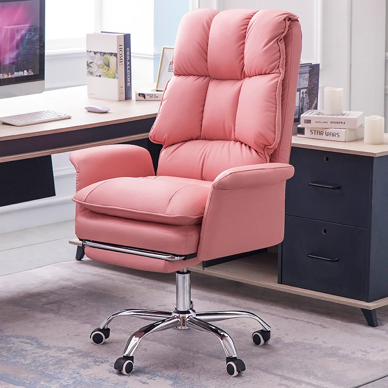 New white gaming chair Comfortable Soft Sofa Chair Bedroom Computer Chair girls live gamer chair leather office chair furniture