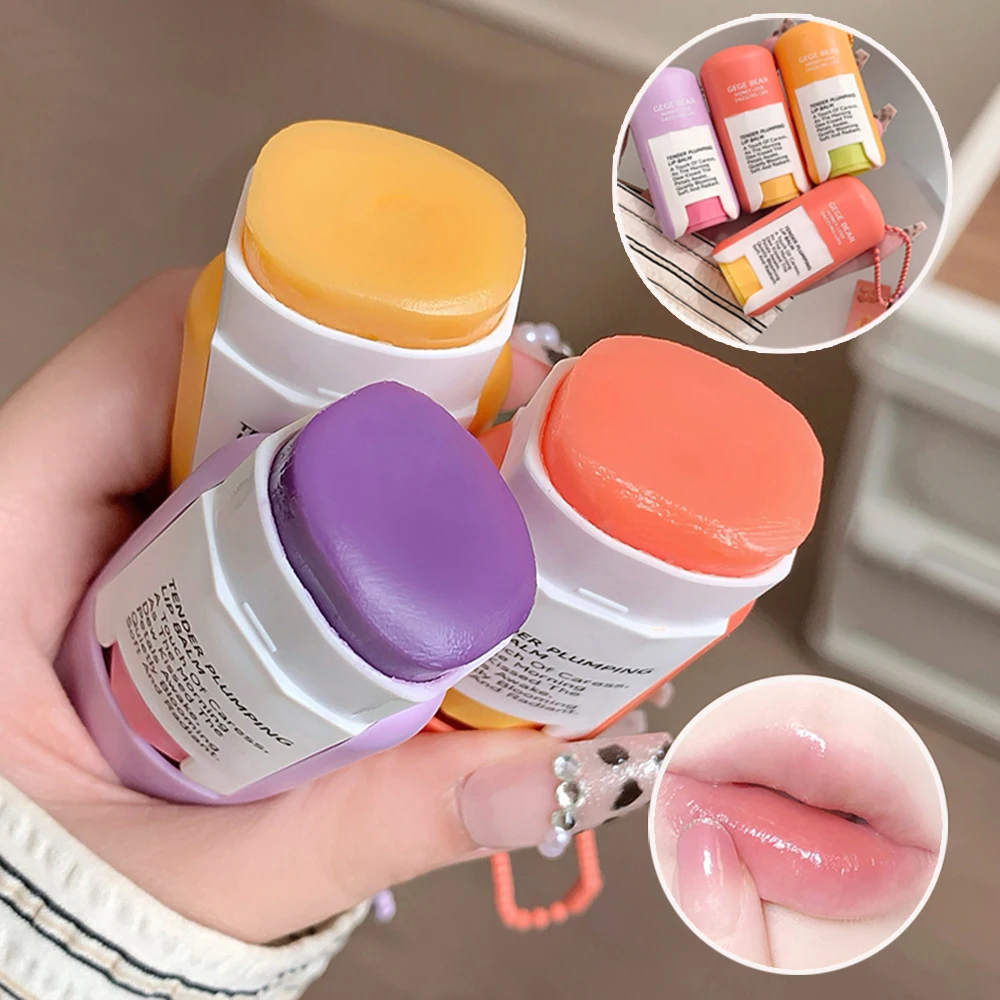 Gege Bear Colgante de llavero de bálsamo labial de gran capacidad, cuidado de labios hidratante e hidratante, perfecto como base de lápiz labial y accesorio