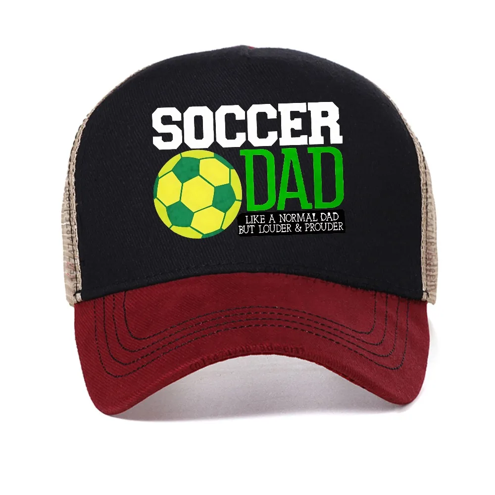 

soccer dad print baseball cap Summer Fashion Casual Mens Breathable Football caps outdoor adjustable mesh cool Trucker hat