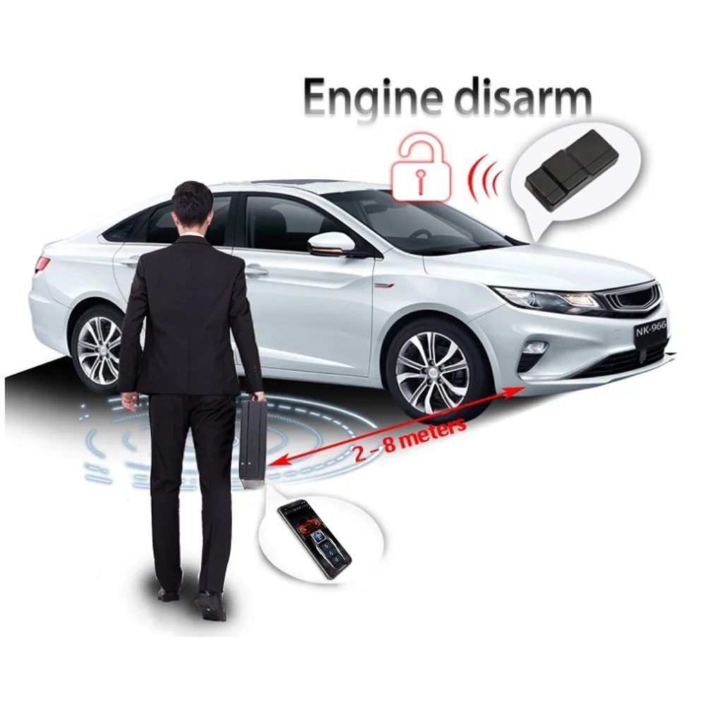 universal car alarm central lock Keyless access start system anti-theft Engine lock car immobilizer remote Start stop button