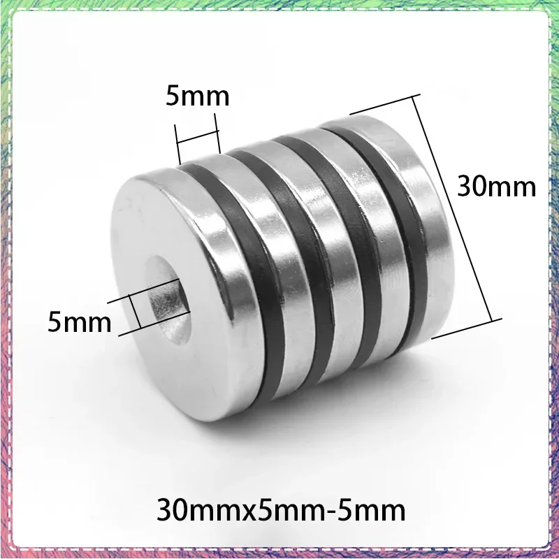 

1/2/5/10/15/20PCS 30x5-5mm Round Search Magnet Hole Disc Countersunk Neodymium Magnet Permanent Magnet