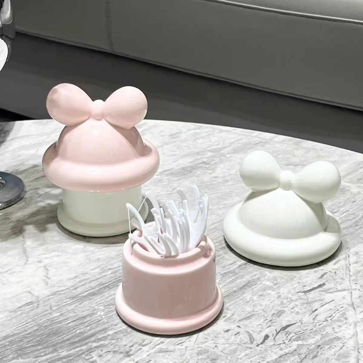 

Creative toothpick box, high-end ceramic toothpick for home use, cute cotton swab box, dental floss storage box, toothpick can