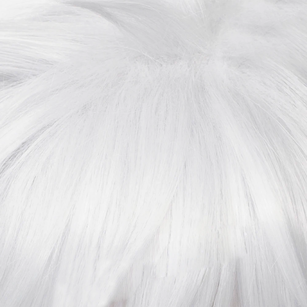 Synthetic White Black Blonde Men and Women Short Straight Wig Anime Cosplay Fluffy Hair Heat Resistant Wigs for Daily Party