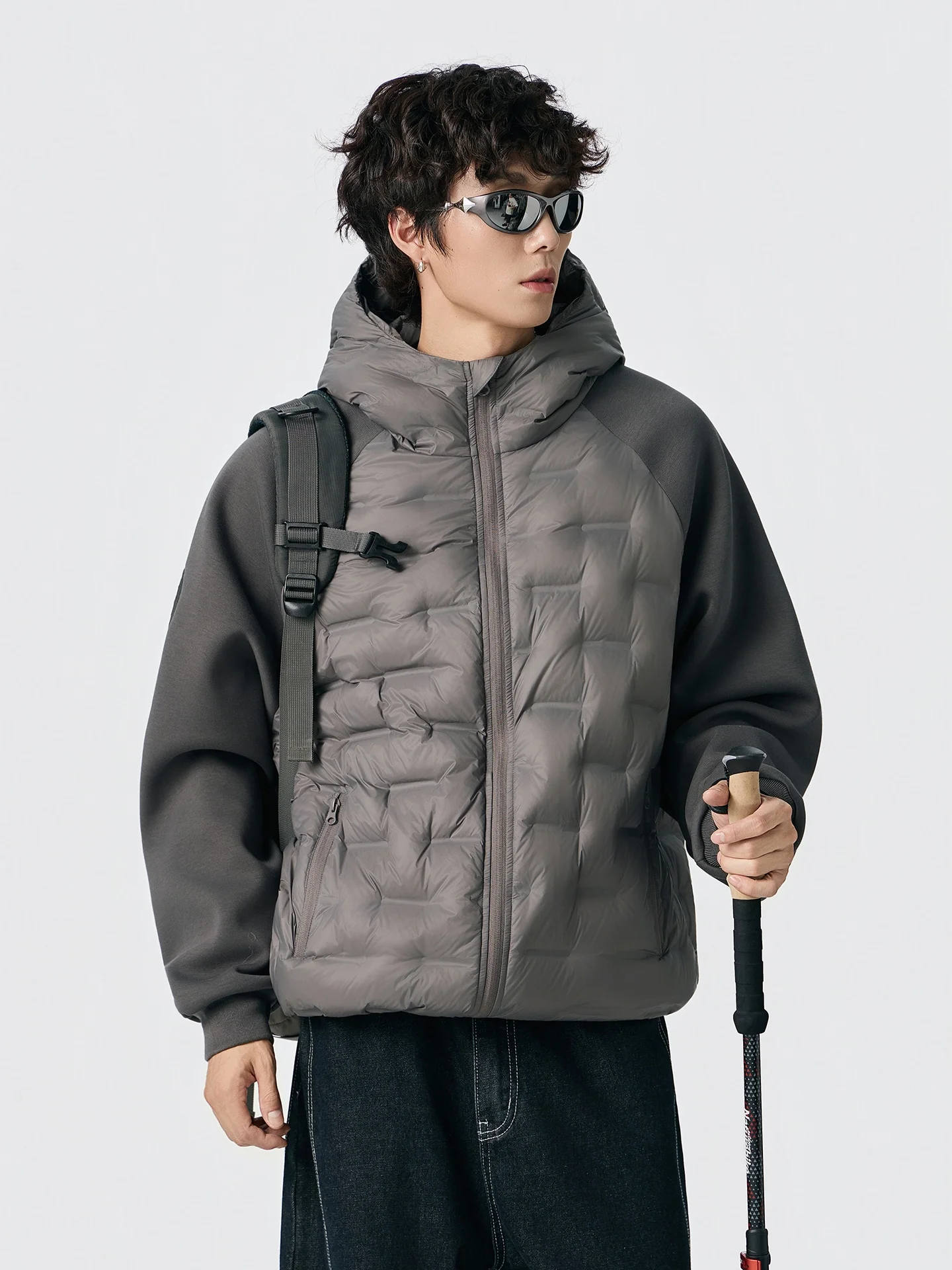 

Nted American Retro Knitted Splicing Hat down Jaet Men Winter 90 Filling Warm Cold Proof Outerwear Youth Trendy Nylon