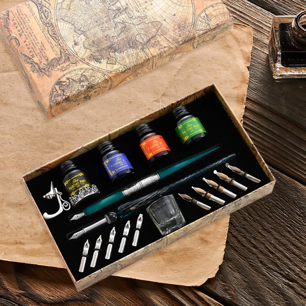English Calligraphy Pen SetStar Starry Sky Glass Dip Pen Fountain Stationery