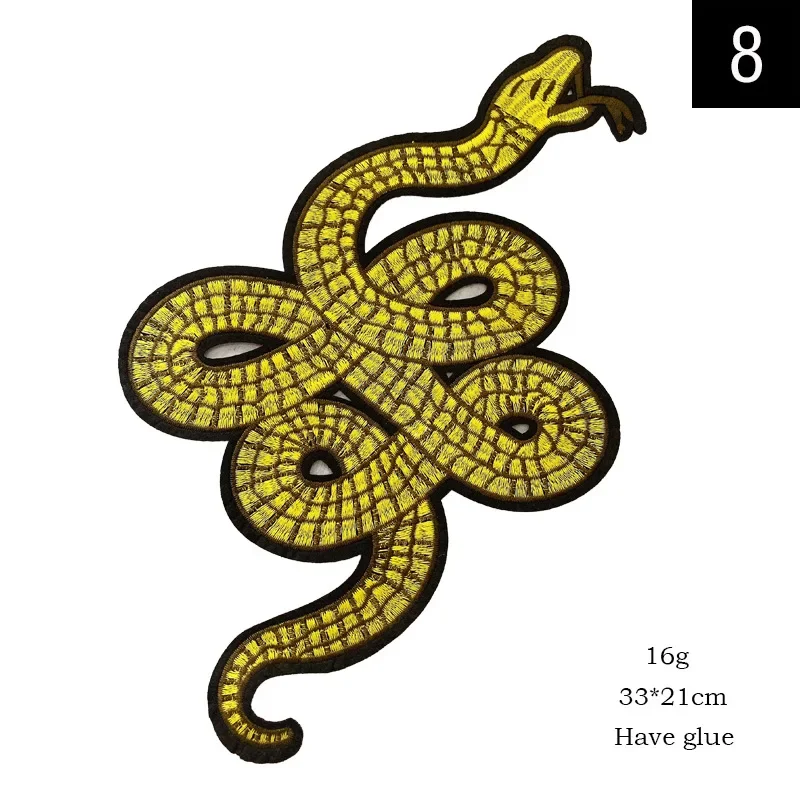 Embroidery Snake Patch,cartoon Badges,animal Appliques,sequined Serpents Patches for Clothing DIY Accessory WF221112