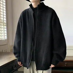 Autumn/winter Men's Cardigan Sweater with A Lazy and Luxurious Style Japanese Retro  Loose Sweater 2023 New Winter Thickened