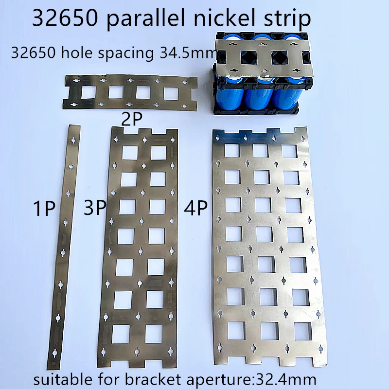 32650 pasek stal niklowana akumulatora 34.5MM 1P/2P/3P/4P/pasek baterii do zintegrowanego uchwytu 32650 złącza ogniwa