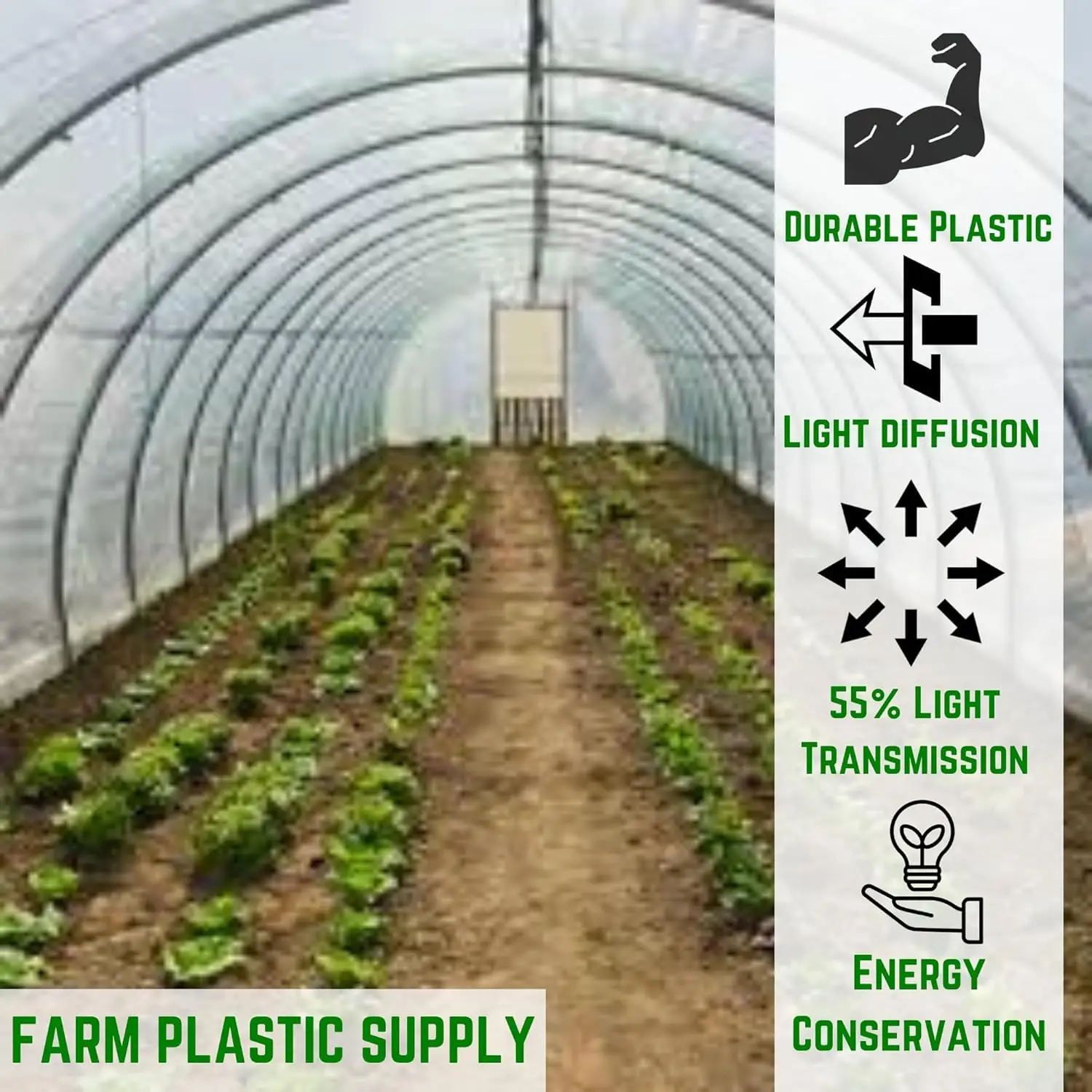 6 Mil White Plastic Sheeting - Overwintering Film, 6 Mil White Plastic Film, enhouse Plastic, Durable Plastic Sheeting