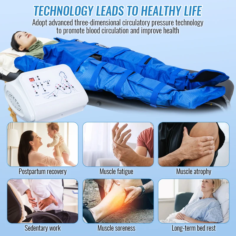 

Air pressure therapy machine lymphatic drainage vacuum treatment device pain relief belt with 16 airbags Comfortable weight loss