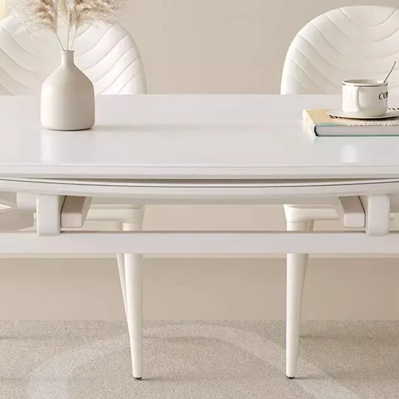 

Minimalist Oval White Dining Table Bar Drinks Coffee Tea Set Desk Extensible Bench Table Patio Dining Mesas De Comedor Furniture