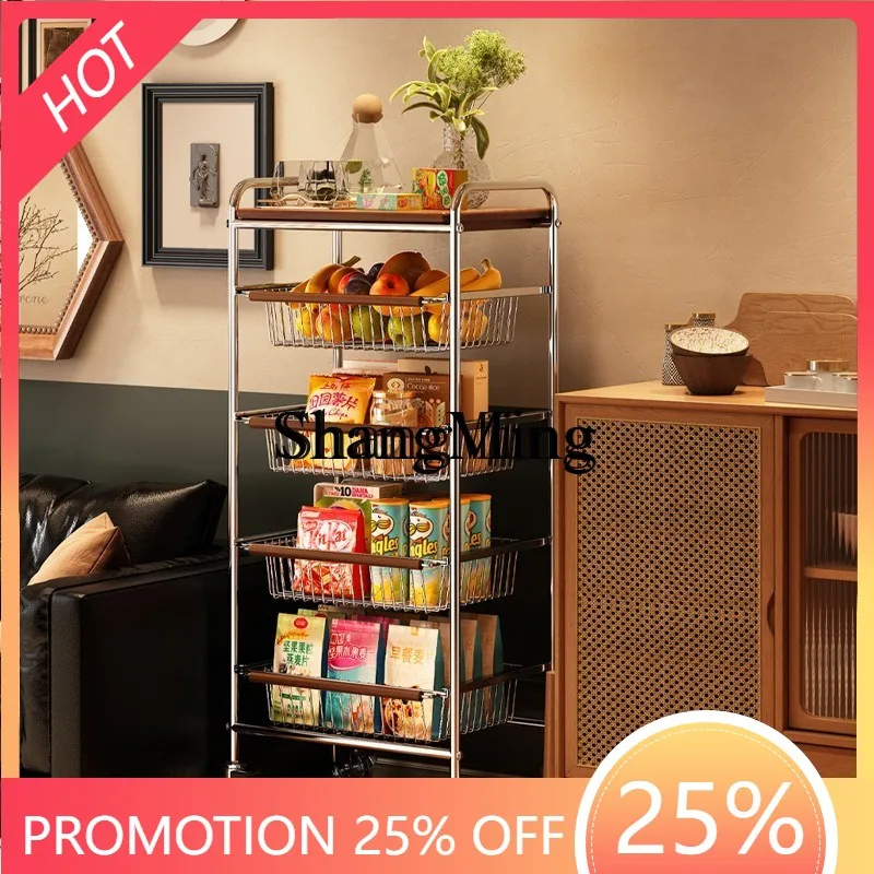 

ZYY exquisite fashion medieval trolley living room snack rack floor mobile kitchen fruit vegetable dining side cabinet