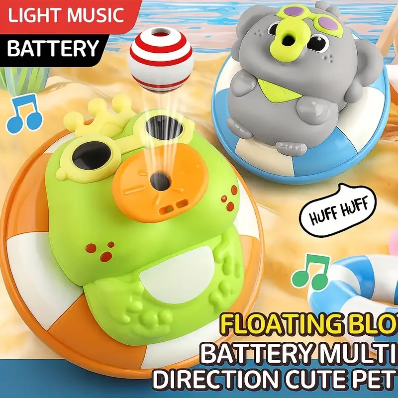 لعبة الموسيقى التفاعلية على شكل ضفدع الفيل مع أضواء وأصوات كرة عائمة للعب الحسي متعدد الوظائف مع ألعاب موسيقى نفخ الهواء