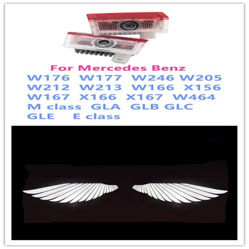 LED Angel Wing โคมไฟตกแต่งอุปกรณ์เสริมสําหรับ Mercedes Benz E B C Class รถประตู W212 W213 W246 W205 X166 E200 X156 2X