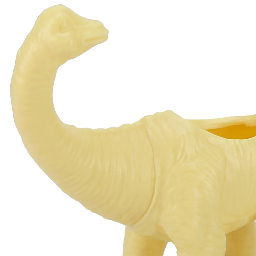 PVC Dinosaur Flower Pot 22 x 6 x 12.5cm Animal Shape Design Cactus Succulent Pot Yellow Garden Decoration Pot