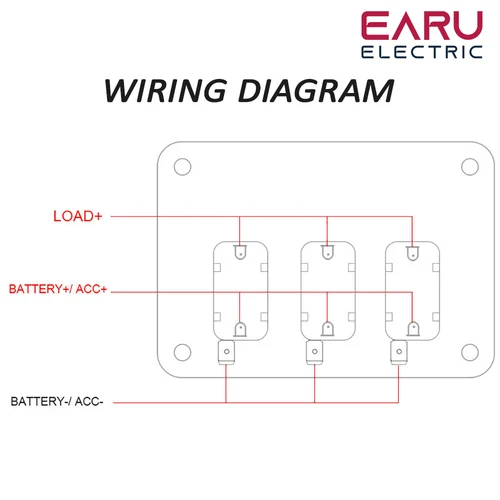 Imagen 2 del producto Panel de interruptor de 24V y 12V, arranque de coche de carreras, botón de arranque, balancín de luz, fusible de 20A, accesorios para barco, camión, remolque, RV
