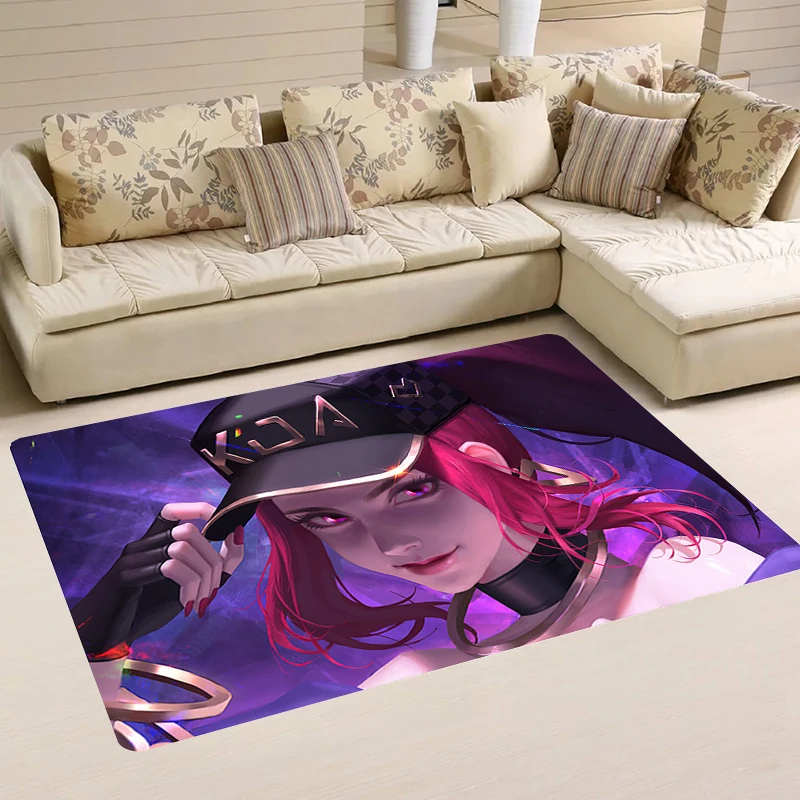 Bathroom Mat Akali Kitchen Carpet Ahri Game League Living Room Anime Rugs KDA Carpets Doormat Entrance Door Balcony Home Foot