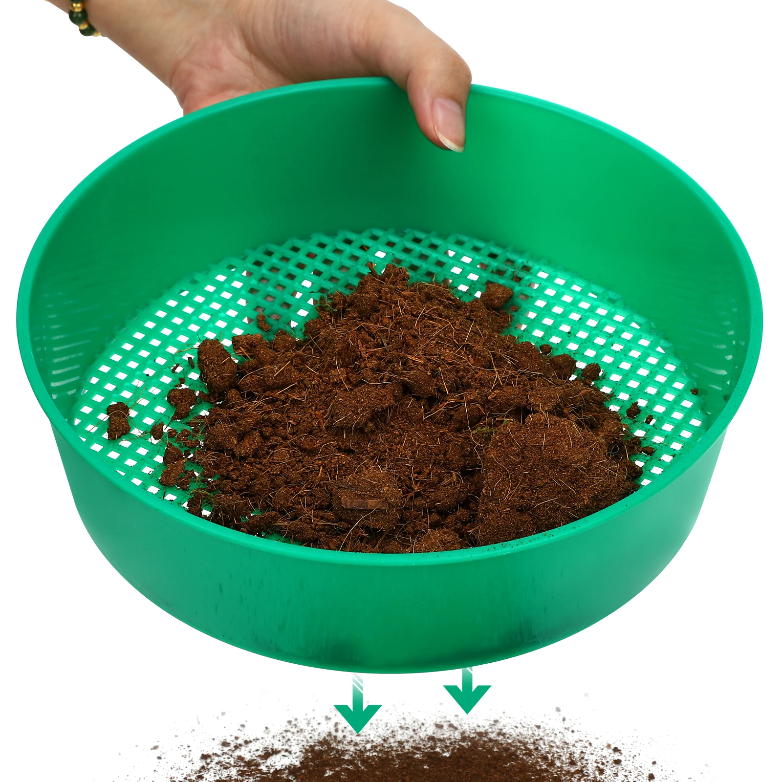 

2pcs Plastic Garden Sieve Tool For Gardening Compost Soil Riddle Lightweight Sand Gravel Filter Stone Tool For Balcony Garden