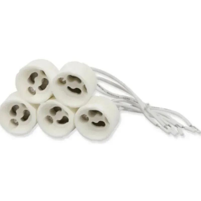 GU10 Lamp Holder Light Fittings Silicone Lead Wire Connector LED Bulb Ceramic Socket Light Base LED Halogen Light