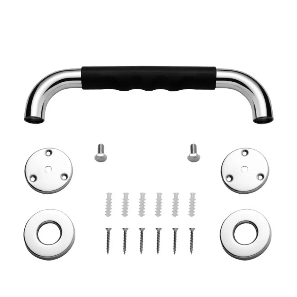 Rust Resistance Grab Bars Skid Resistance 11.81 Inch Length Shower Grab Bar Stainless Steel Silicone Grip Bathroom Grab Bar