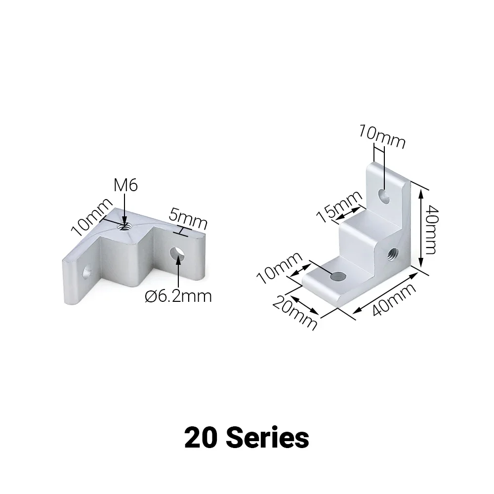 4PCS Right-Angle Corner Bracket Aluminum Anchor Wheel Connector Extrusion Corner Code for 2020 3030 4040 Aluminum Profiles view 5