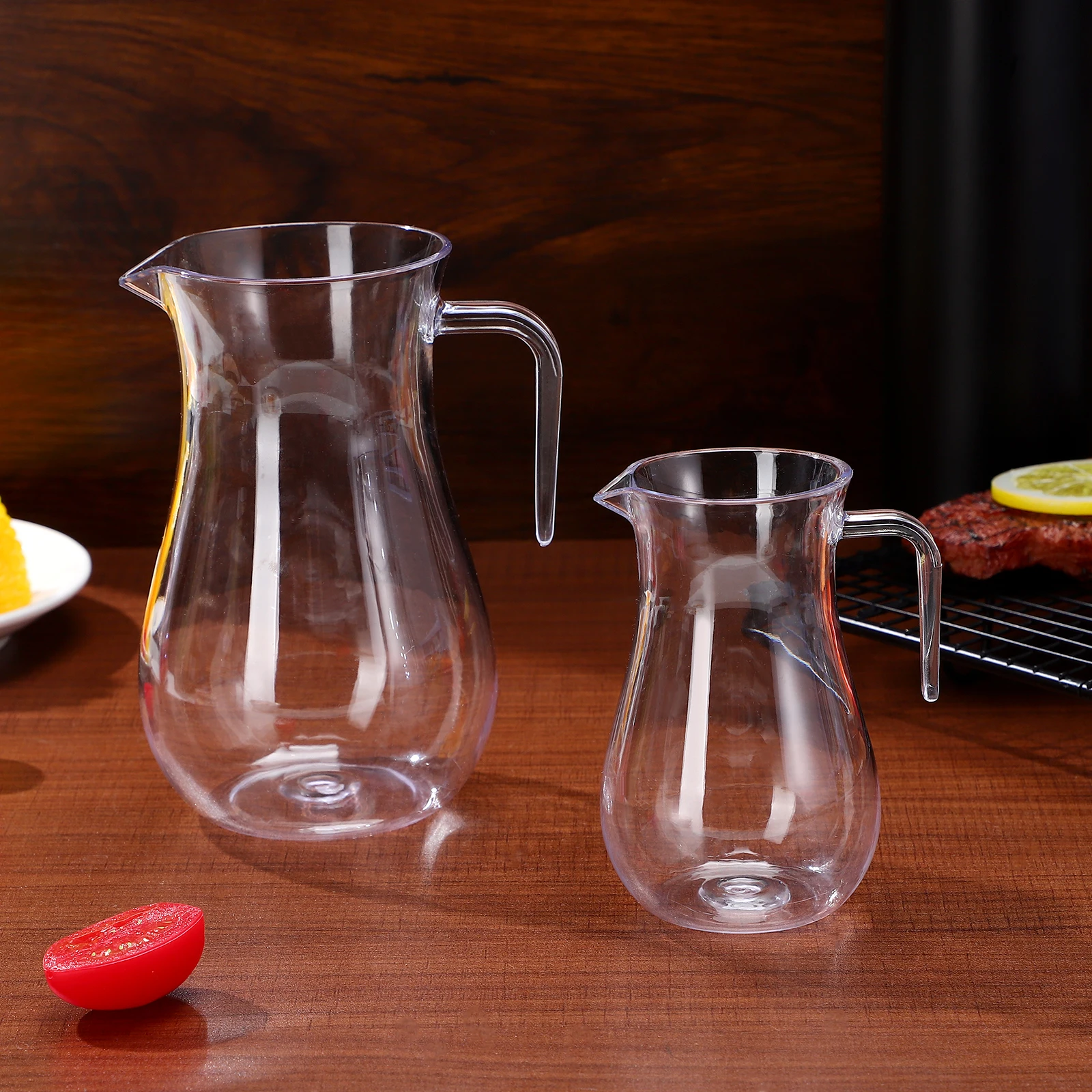 

2pcs Acrylic Water Jug Transparent Beverage Pitcher Large Capacity Cooling Drink Container For Kitchen Party Juice Iced Tea