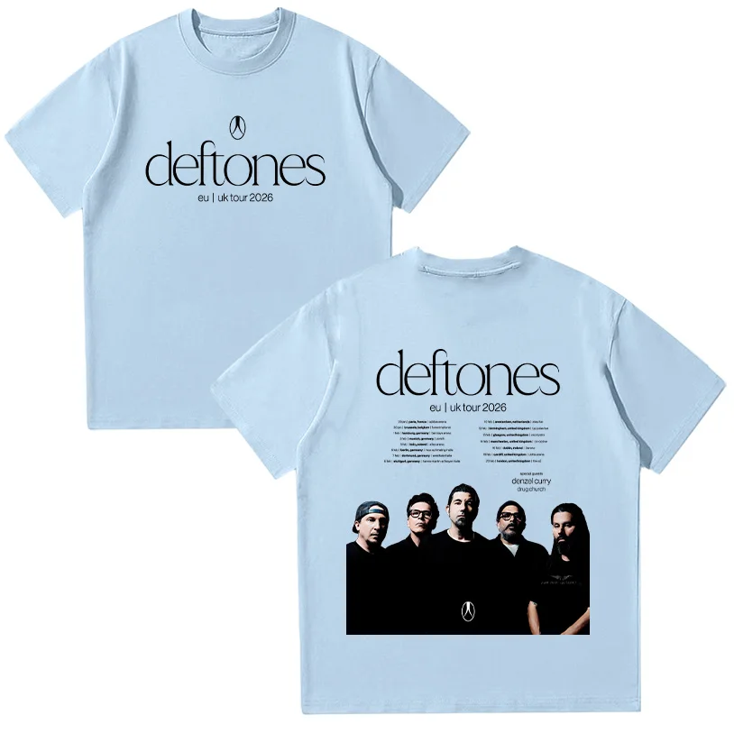 Deftones EU UK Tour 2026 T-shirts Deftones Rock Band Metal Casual