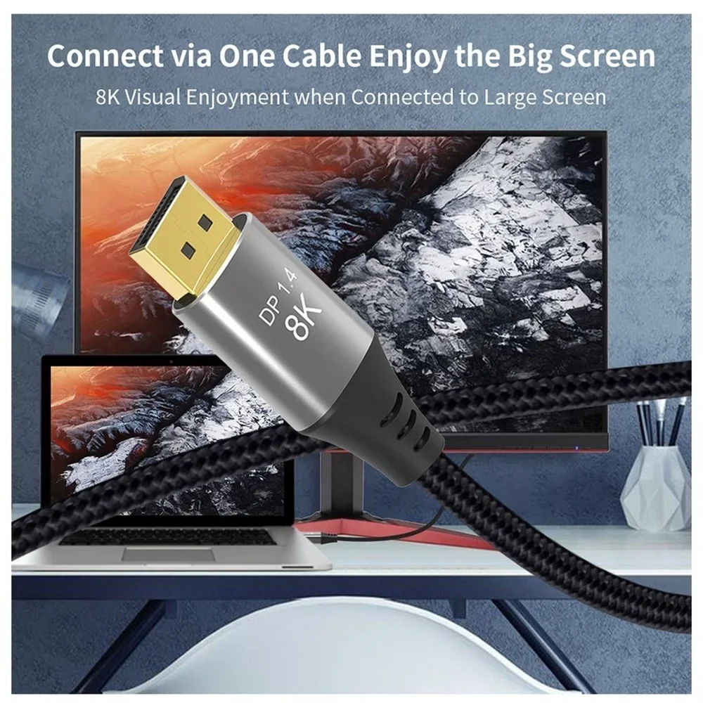 FSU Mini DP إلى DP كابل 8K 60 هرتز 4K 144 هرتز 2K 165 هرتز ذكر إلى ذكر DisplayPort 1.4 سلك محول لأجهزة الكمبيوتر المحمول العارض رصد 1m2m3m